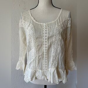 Cream Lace Trim Top free people